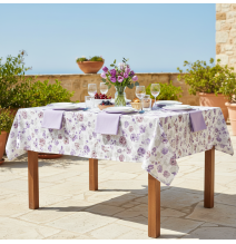 Pamut terítő Lila virágok 90x90 cm Made in Italy