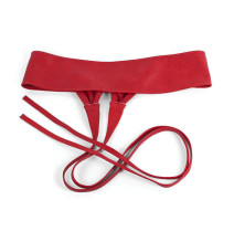 Genuine Leather sash belt 839 red