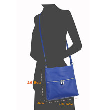 Genuine Leather Handbag 147 bluette Made in Italy