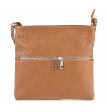 Schultertasche aus EchtLeder 147 cognac Made in Italy