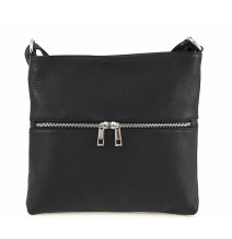 Genuine Leather Handbag 147 black Made in Italy