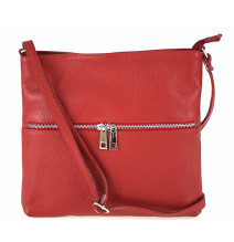 Schultertasche aus EchtLeder 147 rot Made in Italy