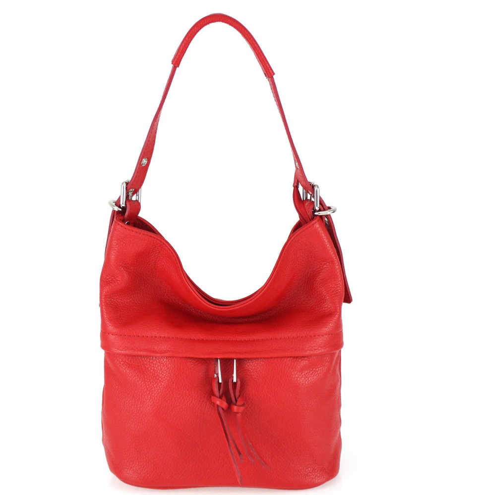 Leather Shoulder Bag 631 red