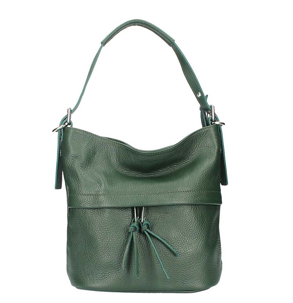 Leather Shoulder Bag 631 dark green